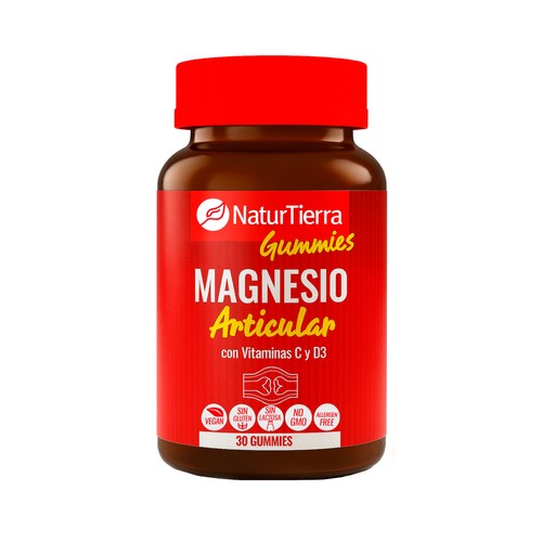 NATURTIERRA Articular Gominolas (gummies) Magnesio con vitaminas C y D3 30 uds. 