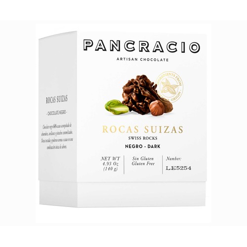 PANCRACIO Rocas de chocolate negro 140 g.