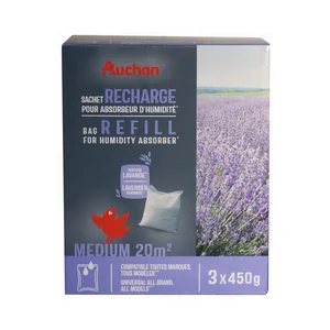 Pack de 3 recambios de absorbedor de humedad, lavanda, 450g.