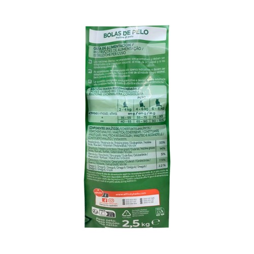 ULTIMA Alimento de gato seco bolas de pelo con sabor a pavo 2,5kg