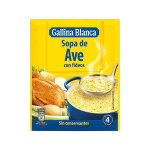 GALLINA BLANCA Sopa de ave con fideos finos GALLINA BLANCA 71 g.