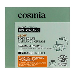 Imagen de COSMIA Bio Recarga de crema facial iluminadora e hidratante con extracto de naranja ecológica y vitamina C 50 ml.