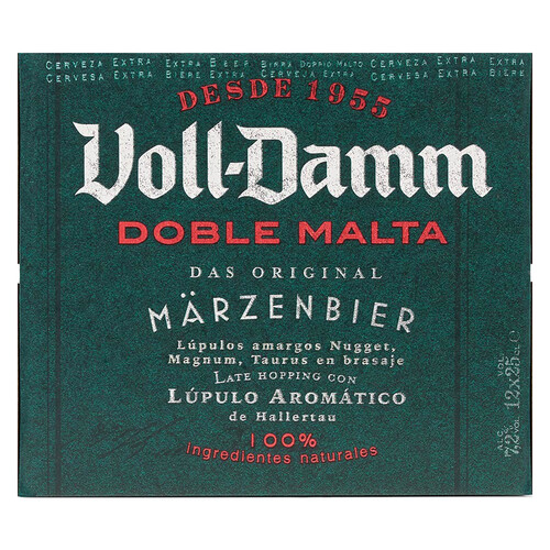 VOLL-DAMM Cerveza doble malta pack de 12 botellines de 25 cl.