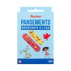 PRODUCTO ALCAMPO Apósitos plásticos infantiles, resistentes al agua, 2 tamaños diferentes 20 uds.