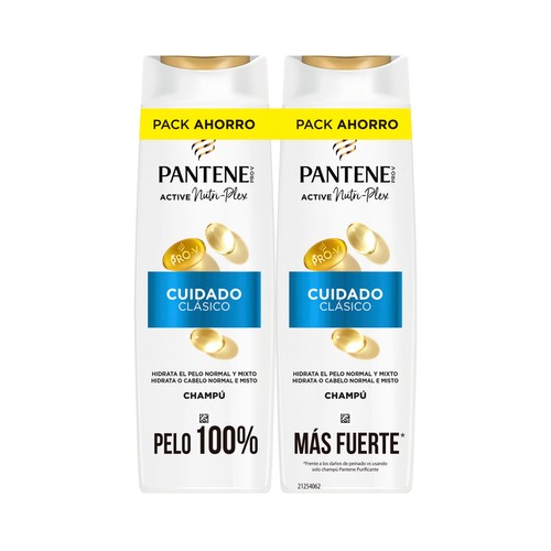 PANTENE Pro-v cuidado clásico Champú hidratante y nutritivo para cabellos normales a mixtos 2 x 325 ml.