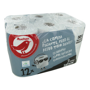 PRODUCTO ALCAMPO Papel higiénico de triple capa PRODUCTO ALCAMPO 12 uds.