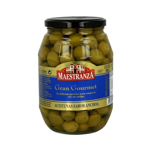 MAESTRANZA Aceitunas verdes con sabor anchoas  600 g.