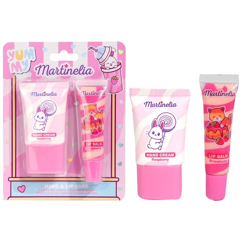 MARTINELIA Crema de manos perfumada + brillo de labios infantil.