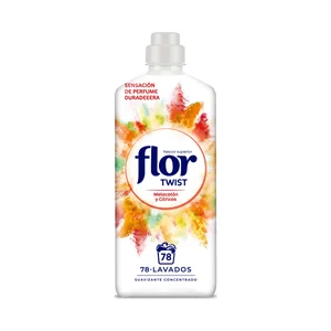 FLOR Suavizante concentrado con aroma a melocotón y cítricos Twist, 78 lavados 1,404 L.