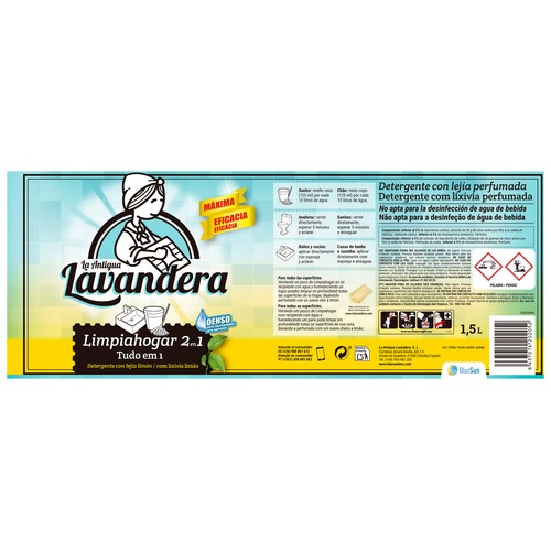 LA ANTIGUA LAVANDERA Limpiahogar,detergente con lejía 1,5 l.