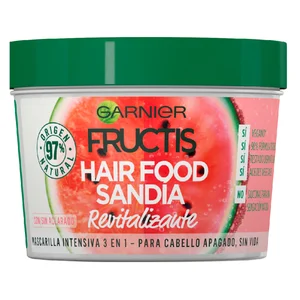 FRUCTIS Mascarilla intensiva 3 en 1 con acción revitalizante, para cabellos apagados y sin vida FRUCTIS Hair food de Garnier 390 ml.