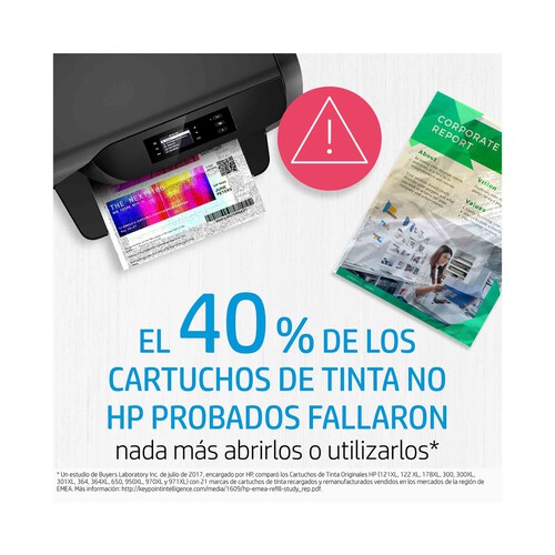 Cartucho de tinta original HP 302 F6U65AE, tricolor.