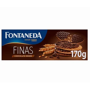 FONTANEDA Digestive Galletas finas de chocolate negro 170 g.