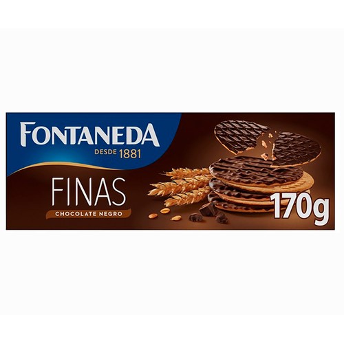 FONTANEDA Digestive Galletas finas de chocolate negro 170 g.