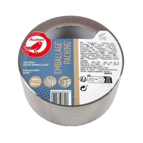 Cinta de embalado marrón, 66M x 50mm, PRODUCTO ALCAMPO.