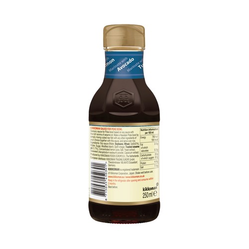 KIKKOMAN Salsa de soja marinada con aguacate 250 ml.