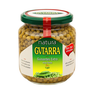 Imagen de GVTARRA Guisantes muy finos de calidad extra sin sal añadida frasco de 360 g.