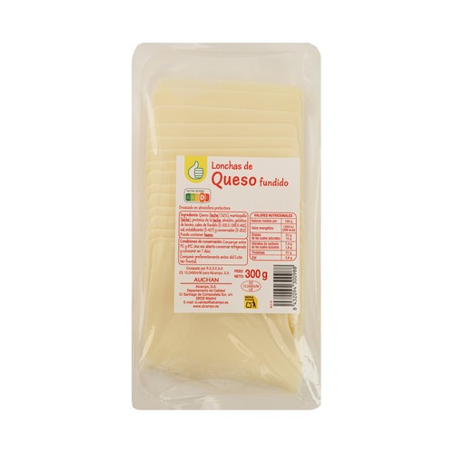 Queso en lonchas para sándwich PRODUCTO ECONÓMICO ALCAMPO 300 g.