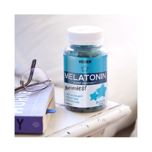 WEIDER Gominolas con melatonina y vitamina B6, complemento alimenticio 180 g. 60 uds.