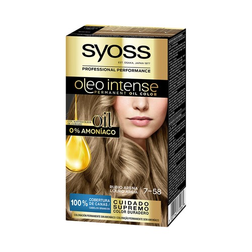 SYOSS Oleo intense Tinte de pelo permanente tono 7-58 rubio arena.