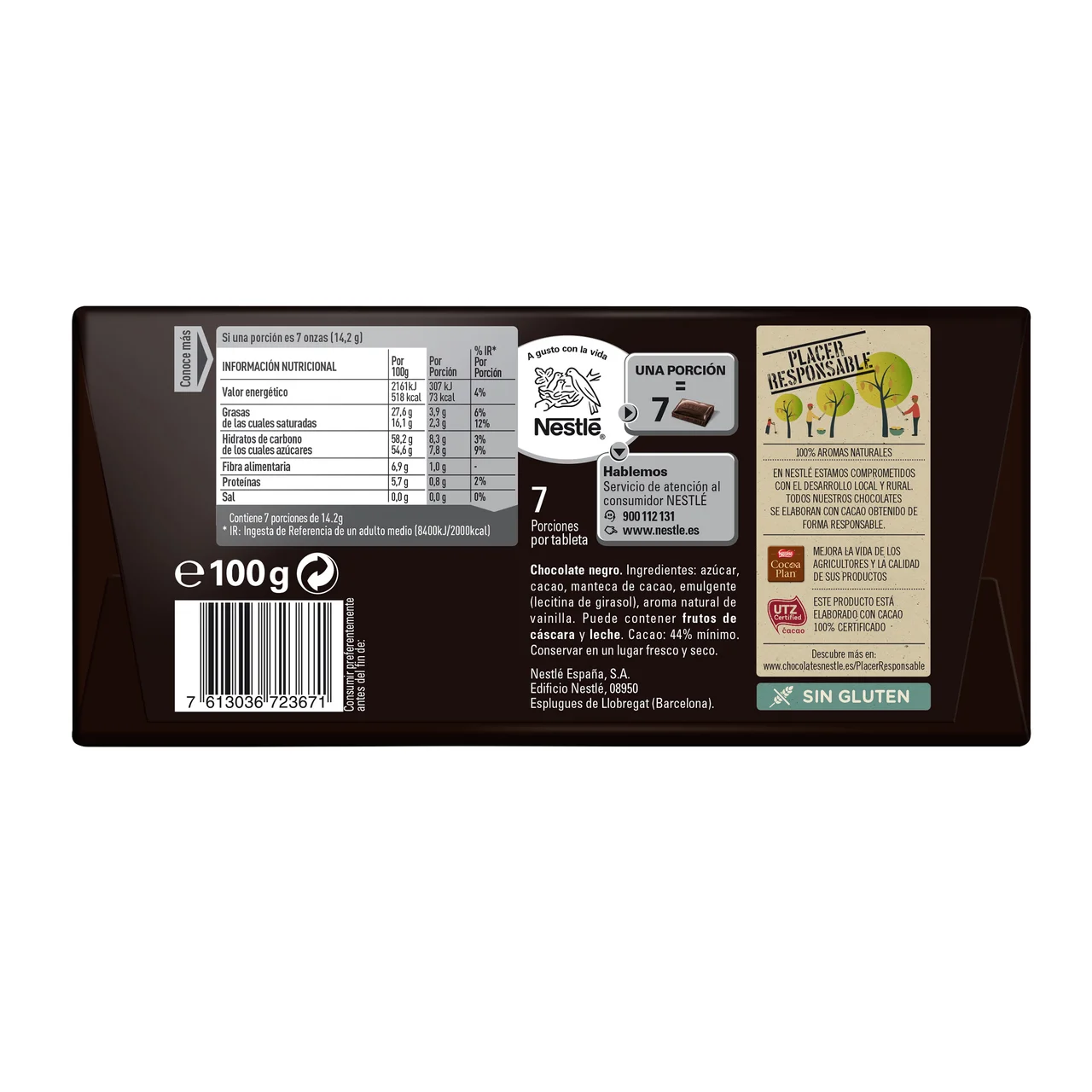 Chocolate negro Dolca 100 g.