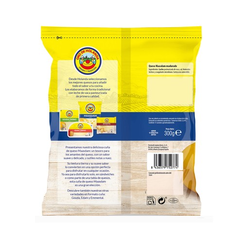ORO DE HOLANDA Queso maasdam madurado 300 g.