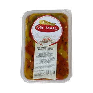 VICASOL Pimientos tricolor en tiras 315 g.