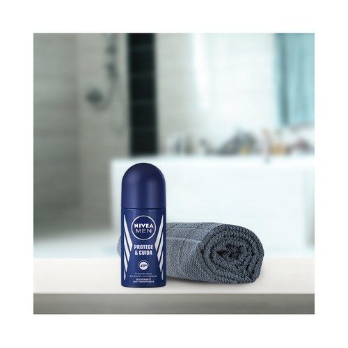 NIVEA Men protege & cuida Desodorante roll on para hombre con protección antitranspirante 50 ml.