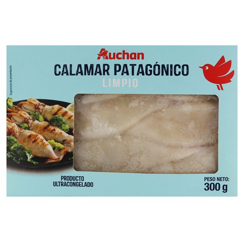 AUCHAN Calamar patagónico entero 300 g. Producto Alcampo.