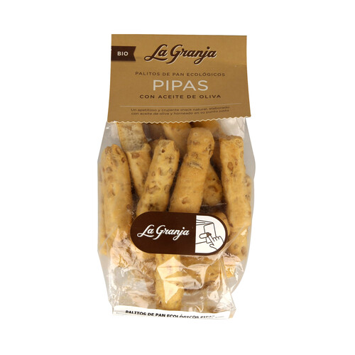 LA GRANJA Palitos de pan con pipas ecológicos LA GRANJA 150 g.