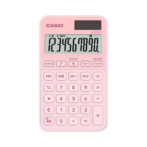 Calculadora CASIO modelo SL-310YC-LP 10 dígitos color rosa