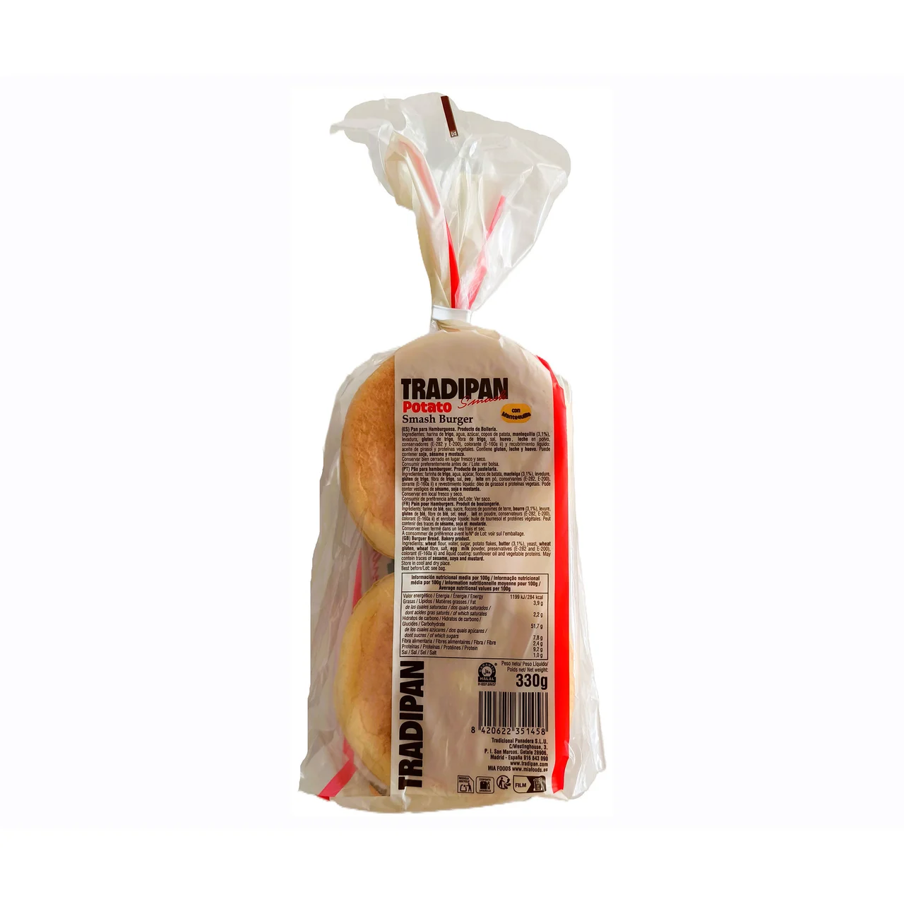 Pan de hamburguesa smash potato 300 g.