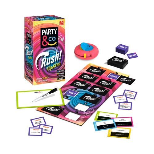 Party & Co Rush Juego de mesa Multiprueba Contrarreloj, de 4 a 10 Jugadores +14 Años JUMBO