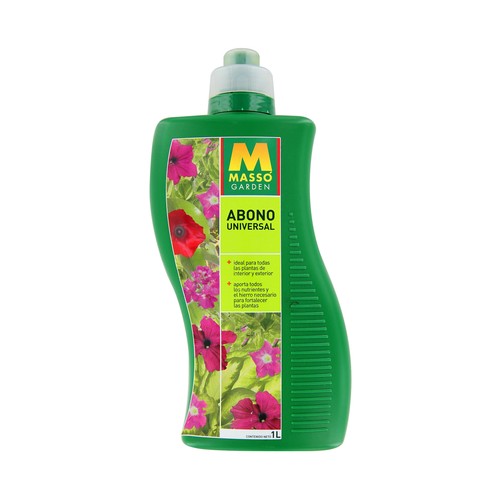 Botella de 1 litro de abono líquido universal MASSÓ GARDEN