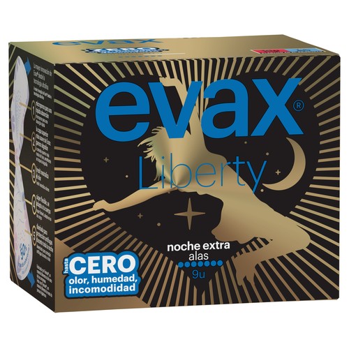 AUSONIA Liberty Compresas extra de noche con alas 9 uds.