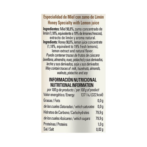 DORAY Fruit Honey Specialty Miel con zumo de limón 350 g.