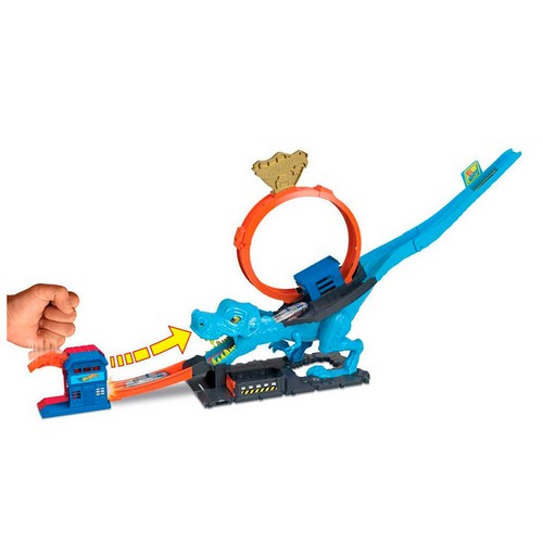 Piste De Course Hot Wheels City – Défi T-Rex, Jeu De Vitesse Et Action Pour Enfants