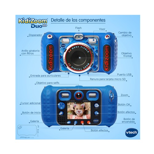 Cámara de fotos digital infantil con juegos incluidos, Kidizoom Duo DX VTECH.