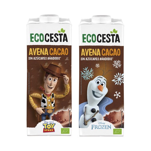 Bebida vegetal de avena y cacao ecológica ECOCESTA 1 l.