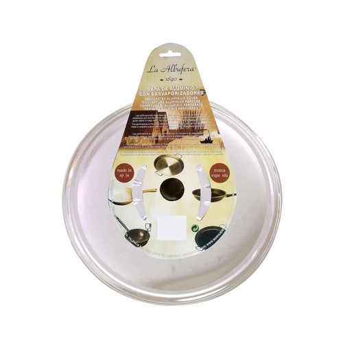 Tapa multiusos de aluminio con desvaporizadores para sartenes de 32cm. de diámetro LA ALBUFERA.