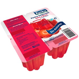 Imagen de KAIKU Postre gelificado sin azúcar con sabor a fresa KAIKU 4 x 100 g.