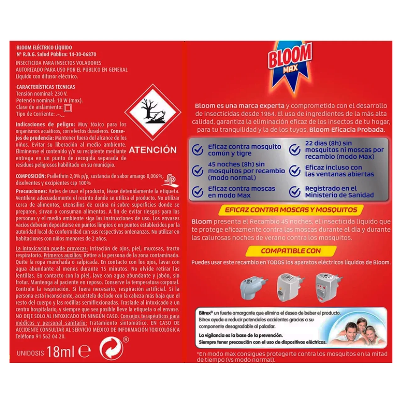 Insecticida eléctrico Max 2 x 18 ml