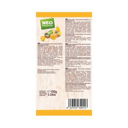 NEO BOTÁNICA Gelatina con jengibre y limón (caramelos) 150 g.