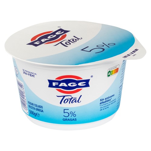 FAGE Yogur natural colado receta griega, con tan sólo 5% materia grasa Total 500 g.