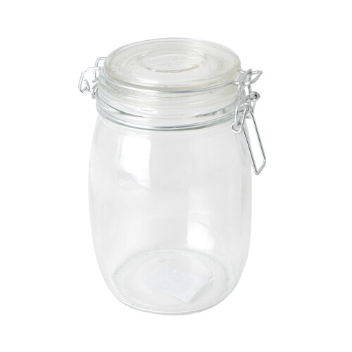 Bote de vidrio con tapa de aro de silicona, 1 litro, ACTUEL.