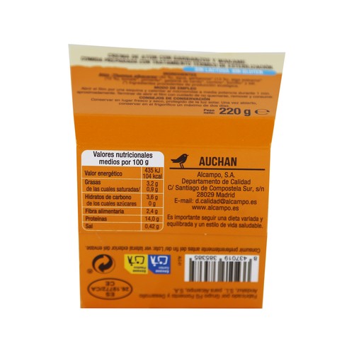 ALCAMPO ECOLÓGICO Crema de atún con garbanzos y wakame 220 g.