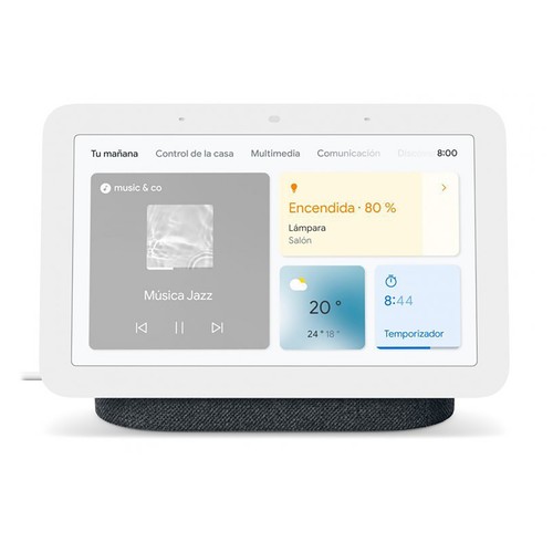Altavoz inteligente GOOGLE Nest Hub carbón (2º Generación), pantalla táctil de 7", control por voz, Wi-Fi, Bluetooth 5.0, Chromecast integrado.