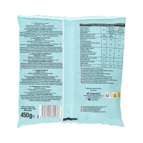 AUCHAN Fresas enteras ultracongeladas 450 g.
