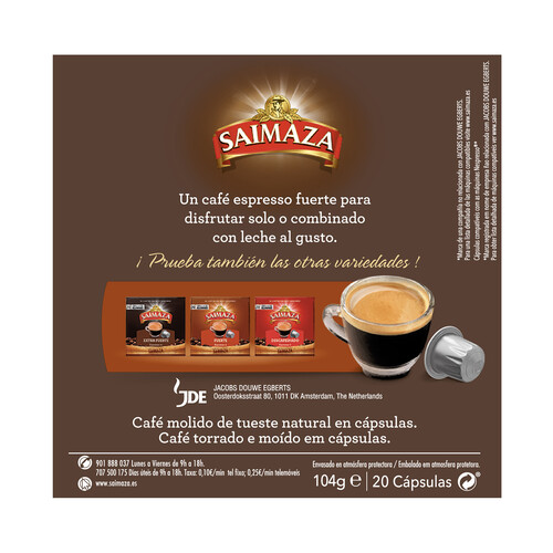 SAIMAZA Café fuerte Nº 9 en cápsulas SAIMAZA 20 uds.