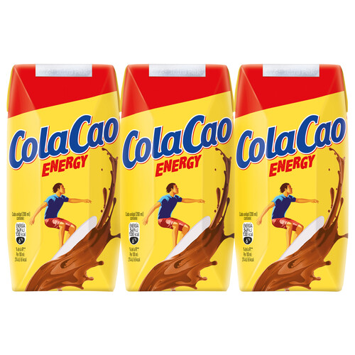 COLACAO Energy  Batido de leche enriquecida con cacao 3 x 200 ml.